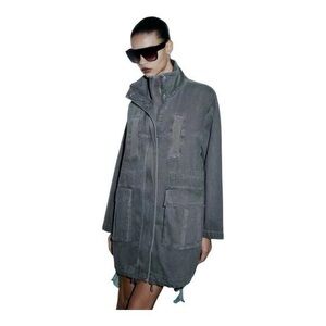 Zara Utility Cotton Parka Coat